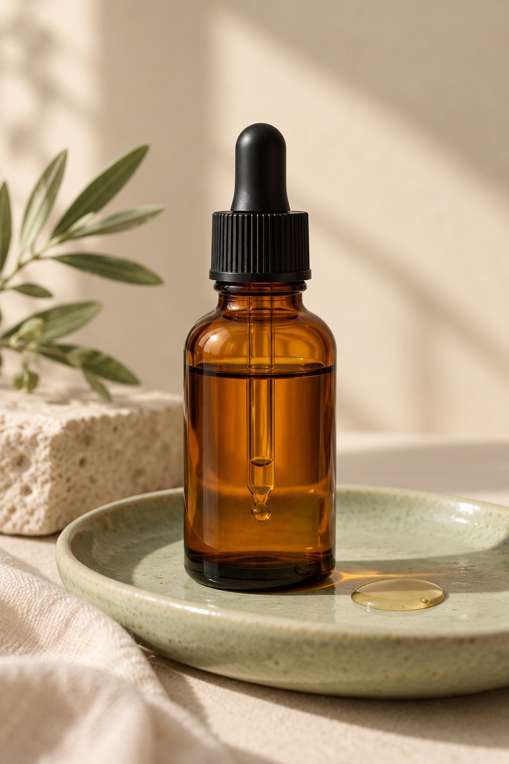 Sérum capillaire en flacon pipette en verre ambré