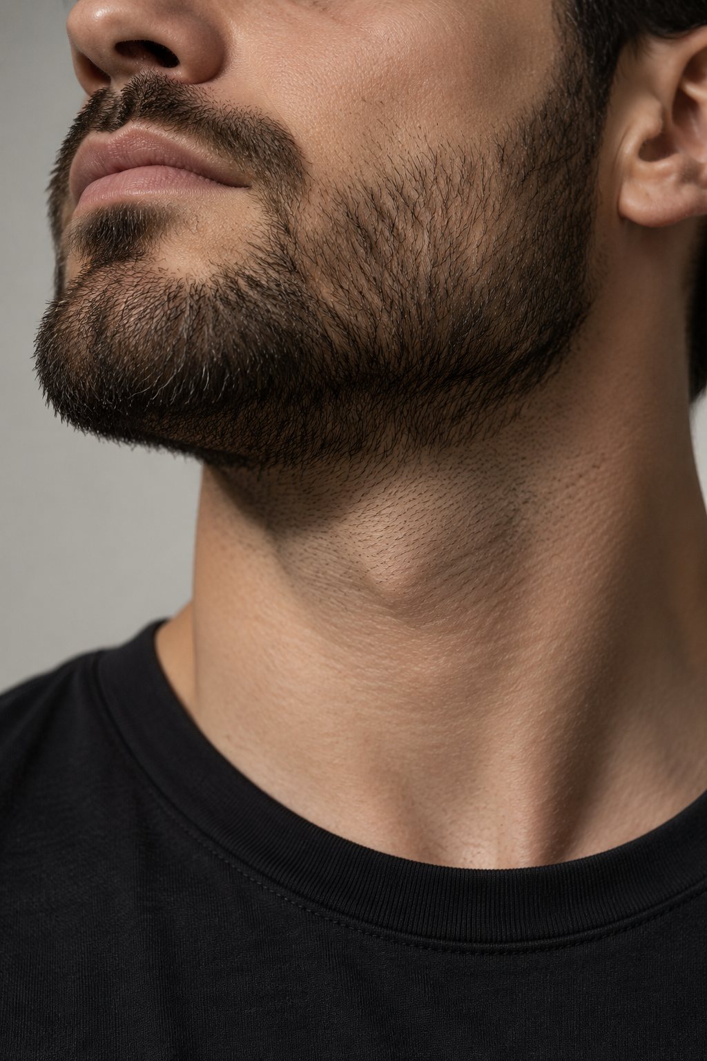 Barbe courte soigneusement taillée